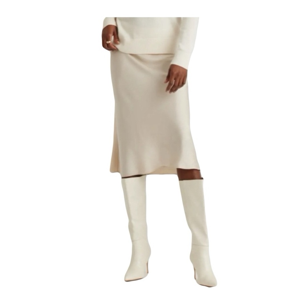 Vince Satin Midi Slip Skirt w/ Elastic Waist (Size: XL)